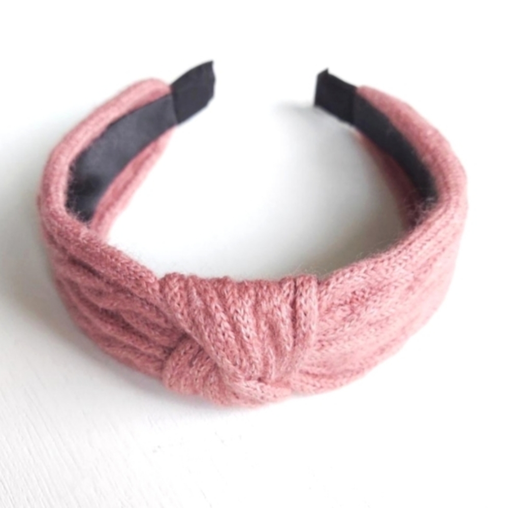 Sweater Top Knot Headband - Pink